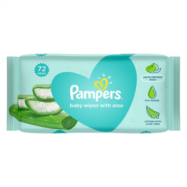 Pampers Wipes Aloevera 72 Sheets