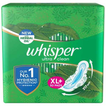 Whisper Ultra Clean XL+ 50 Pads