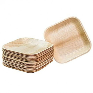 Papla Shallow Palm Square Plate 15cm x 15cm (Pack Of 25)