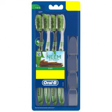 Oral B 1-2-3 Neem Extract Soft Toothbrush (Pack of 6)