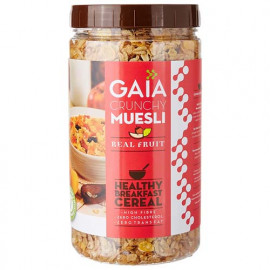 Gaia Crunchy Muesli Real Fruit 1 Kg (Jar)