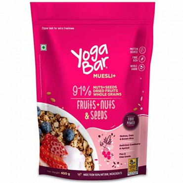 Yoga Bar Muesli+ 91% Fruits, Nuts,Seeds 400g