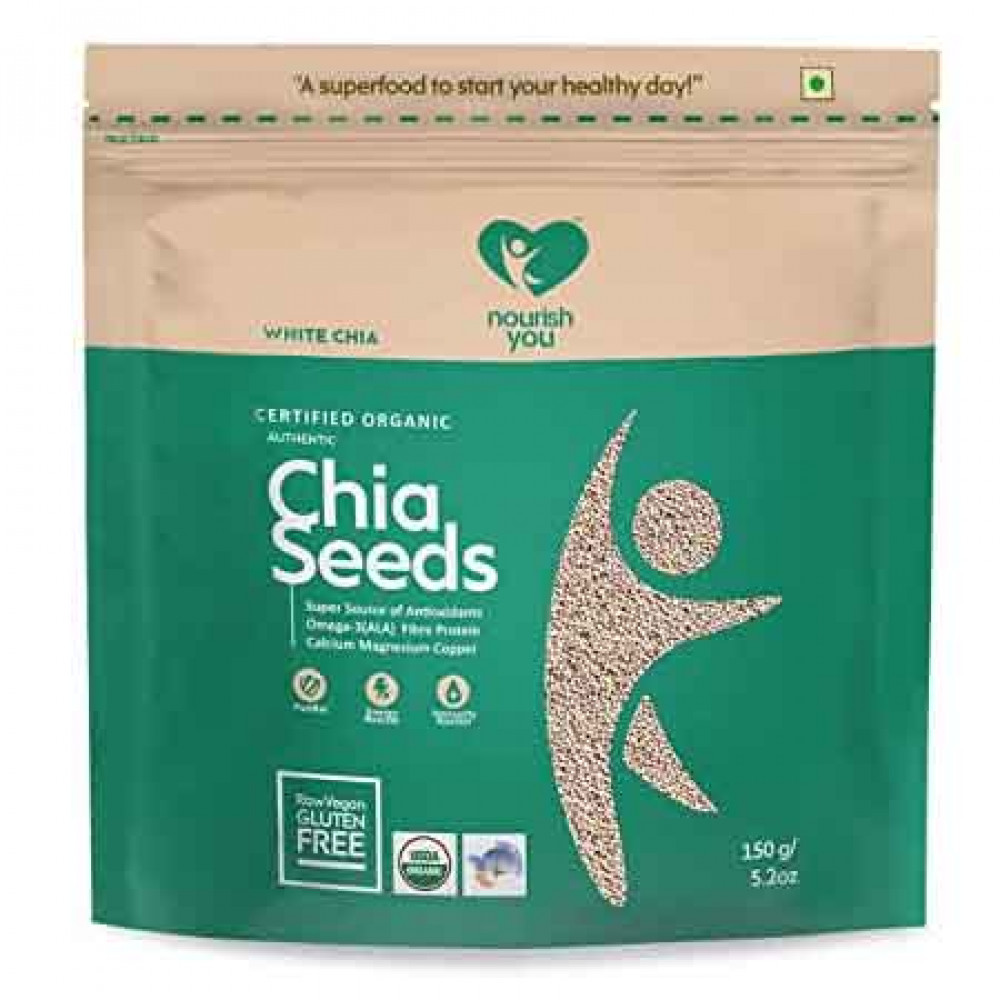 Nourish You 100% Organic White Chia Seeds 150g