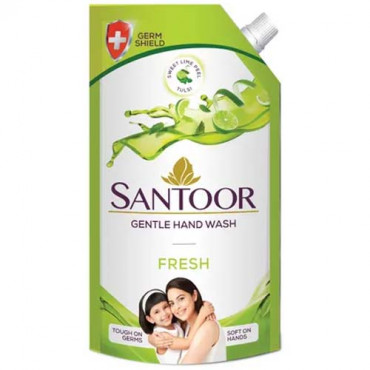 Santoor Sweet Lime Peel & Tulasi Fresh Handwash 750ml (Pouch)