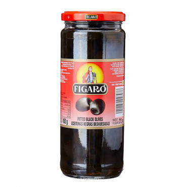 Figaro Olive Pitted Black 450g