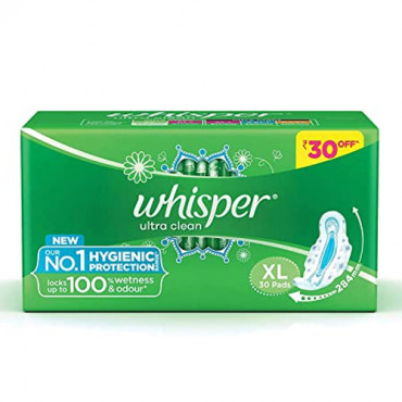 Whisper Ultra Clean XL 30 Pads