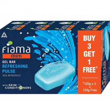 Fiama Men Refreshing Pulse Gel Bar (125g x 3)+125g Free