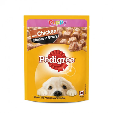 Pedigree Adult Chicken Chunks in Cravy 70g