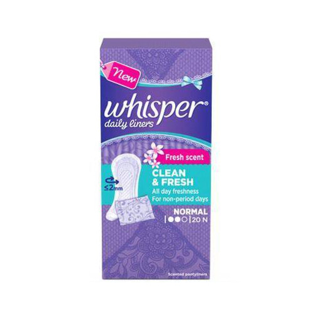 Whisper Daily Liners Clean & Fresh 20N