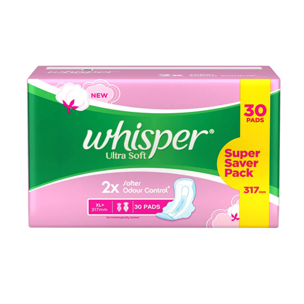 Whisper Ultra Soft XL+ 30 Pads