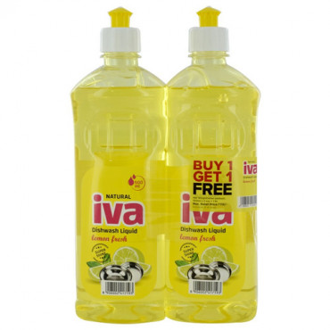 Iva Dishwash Liquid Lemon Fresh 500ml (Buy 1 Get 1)