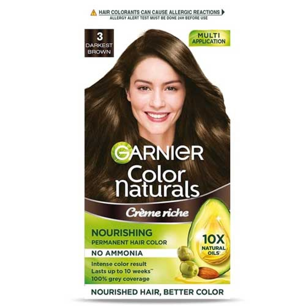 Garnier Color Naturals 3 Darkest Brown 70ml+60g