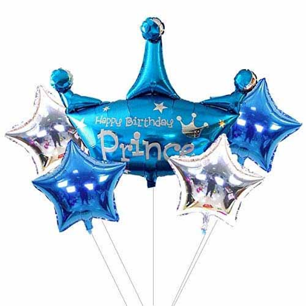 Happy Birthday Prince 5Pcs Foil Balloon