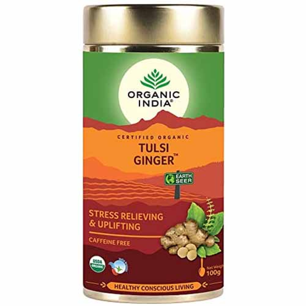 Organic Tulsi Ginger Tin 100g