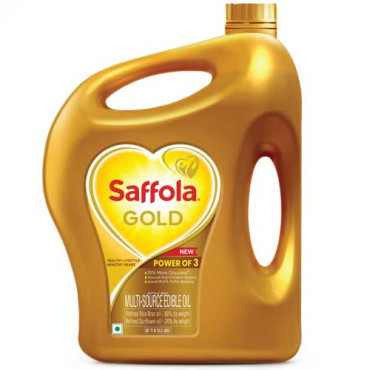 Saffola Gold Power of 3 Multi-Source Edible Oil 5 Litre (Jar)(4.55Kg)