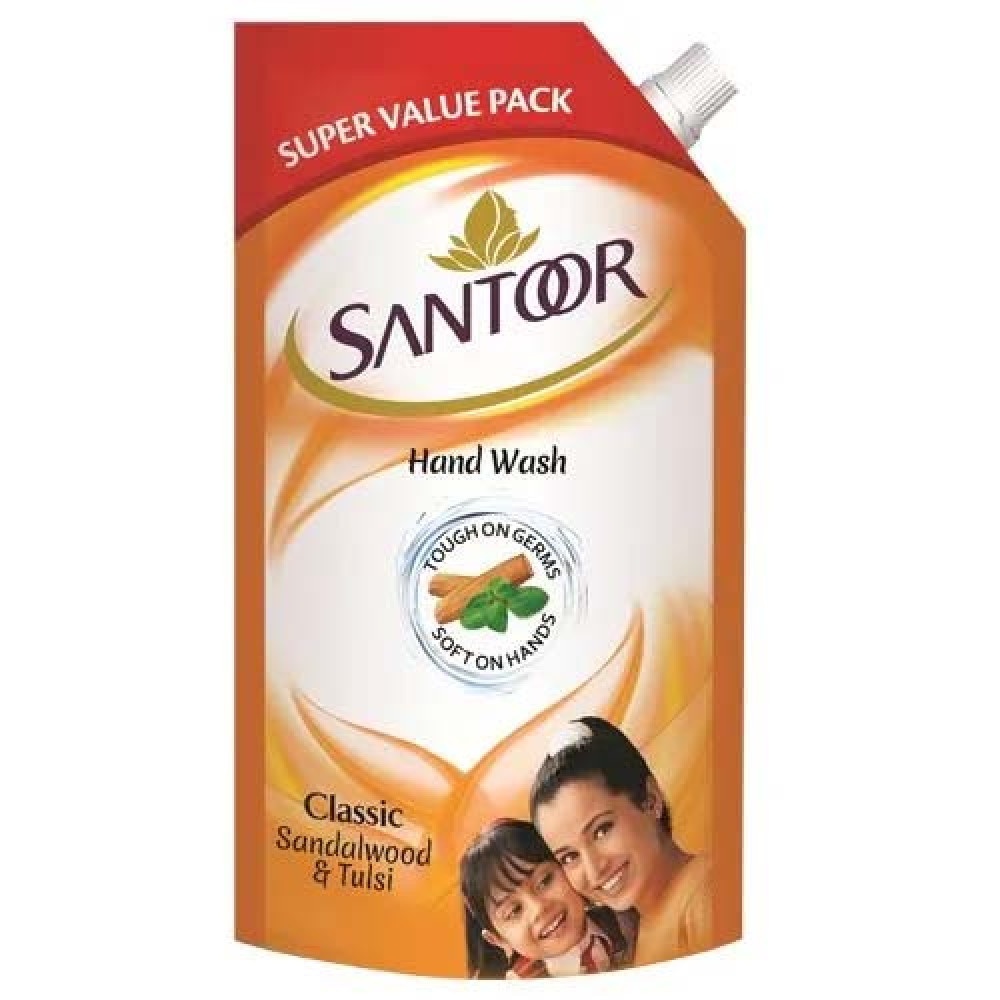 Santoor Sandalwood & Tulsi Classic Handwash 675ml (Pouch)